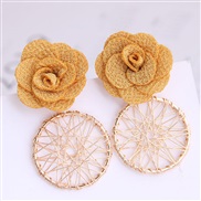 Korean style  fashion  sweet flowers Metal temperament ear stud