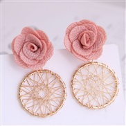 Korean style  fashion  sweet flowers Metal temperament ear stud