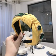 ( yellow)occidental style retro gem knitting width Headband Headband gorgeous flash diamond