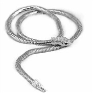 ( SilverWhite Diamond )Korea fashion  occidental style exaggerating Alloy necklace  Korean style Colorful punk snake nec