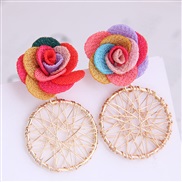 Korean style  fashion  sweet flowers Metal temperament ear stud