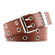 ( camel)punk wind Double row eyesPU belt  lady Korean style Cowboy fashion chain ornament width belt woman