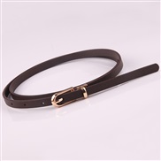 (Coffee )multicolor ornament Dress sweater belt lady all-Purpose bucklePU samll belt Korean style belt