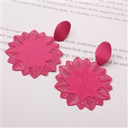 ( rose Red)silver Korea exaggerating black flowers earrings earring super woman temperament arring woman