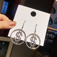 ( Silver)silver apan and Korea diamond personality same style exaggerating all-Purpose fashion earrings woman