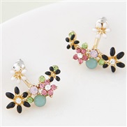 Korean style fashion sweetOL concise diamond flowers personality ear stud