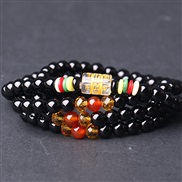 (B  Black ) agate  multilayer cat bracelet man woman  Word