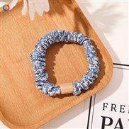 ( Broken flowers  blue) Koreanins big circle fresh pure color head rope head rope circle woman