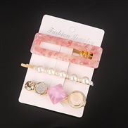 (Suit )fashion Korean style Word Pearl hair clip set woman geometry head