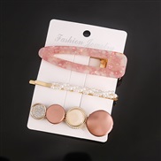 ( Rose GoldSuit )fashion Korean style Word Pearl hair clip set woman geometry head