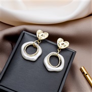 silver love circle ear stud summer samll arring woman temperament earrings