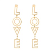 ( Gold)occidental style retro wind OV Word earrings woman  personality fashion gold earrings Earring F