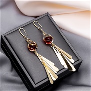 Korea big Opal earrings temperament all-Purpose sequin tassel earring arring