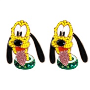 occidental style  cartoon long dog fashion exaggerating retro animal ear stud