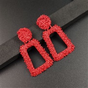 ( red) occidental style fashion geometry Metal creative big earring personality creative earrings