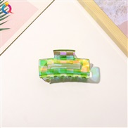 ( green  square ) Korean ethylic acid hair clip fashion retro watch-face watch-face Colorful head