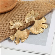 ( Gold)occidental style earrings woman Alloy Irregular Metal ear stud leaf lady Earring