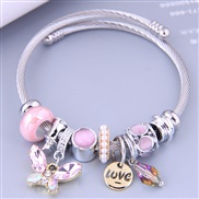 occidental style fashion  Metal all-Purpose butterflyLOVE drop more elements pendant accessories temperament bangle