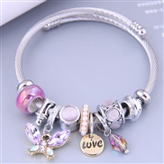 occidental style fashion  Metal all-Purpose butterflyLOVE drop more elements pendant accessories temperament bangle