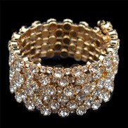 ( Gold)occidental style  brief square bride Rhinestone bangle  noble multilayer zircon fully-jewelled bracelet