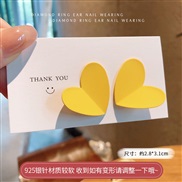 ( yellow)silver spring summer small fresh color geometry earrings color heart-shaped ear stud woman samll Earring