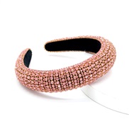 ( Pink) occidental style eadband Korea fully-jewelled With diamond Korean style eadband width Rhinestone eadband