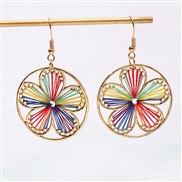 (EZ caise)small fresh chrysanthemum weave tassel earrings  Bohemia ethnic style arring