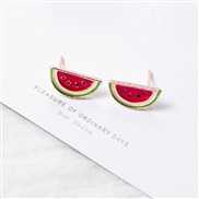 Korean style color retention enamel cartoon earrings  animal fruits ear stud  earrings samll girl student