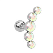 (abcolor )occidental style stainless steel Czech diamond ear stud  earrings