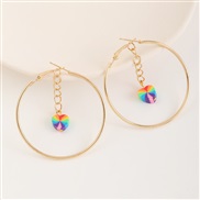 (EZ jinse) occidental style fashion  creative head earrings circle lovely love arring woman