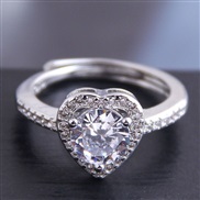 fine  Korean style fashion sweetOL brief embed Zirconium love personality temperament woman ring