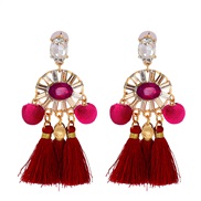 occidental style exaggerating personality tassel earrings color retro earrings Bohemia earring Earring woman