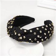 ( black)occidental style fully-jewelled eadband apan and Korea bag Rhinestone medium eadband Cloth woman