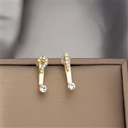 (E )silver new asymmetry diamond ear stud  personality samll earrings