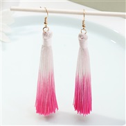 (EZmeihong)occidental style fashion gradual change tassel earrings Bohemia ethnic style Earring