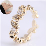 fine Korean style fashion sweetOL concise mosaic zircon personality woman opening ring