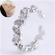 fine Korean style fashion sweetOL concise mosaic zircon personality woman opening ring