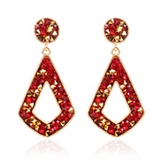 (   )occidental style Alloy geometry earrings earring  fashion personality diamond earring woman F