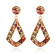 (   )occidental style Alloy geometry earrings earring  fashion personality diamond earring woman F