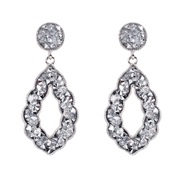 (   )retro Alloy diamond geometry hollow earring   occidental style creative earrings F