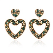 (   )occidental style creative retro Alloy diamond heart-shaped hollow earring   fashion earrings F