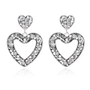 (   )occidental style creative retro Alloy diamond heart-shaped hollow earring   fashion earrings F