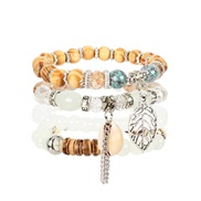 (   )occidental style  personality ethnic style multilayer   beads Shells bracelet  brief F