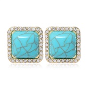 occidental style fashion  Metal concise square accessories temperament ear stud