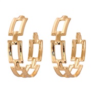 (  GD) occidental style earrings  temperament Alloy snowflake geometry elegant retro gold ear stud