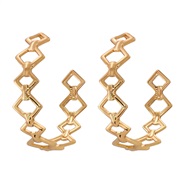 (  GD) occidental style earrings  temperament Alloy snowflake geometry elegant retro gold ear stud