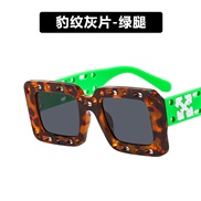 ( leopard print gray  Lens  )square hollow sunglass square Sunglasses man sunglass woman style