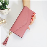 ( hide powder )coin bag woman long style Korean style student Wallets fashion love pendant tassel buckle coin bag