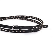 ( black)lady Double circle all-Purpose leisure belt Rivet super long punk Cowboy classic woman belt