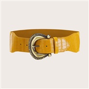 ( yellow) color bronze retro crocodile pattern Tightness big width Girdle fashion woman occidental style belt